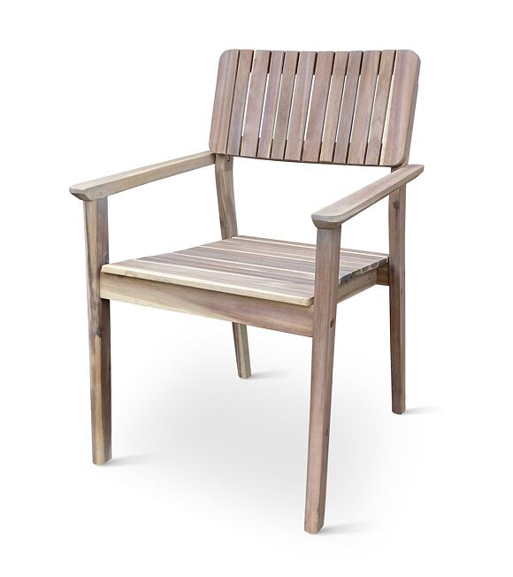 Lucy Premium Gartenstapelstuhl, Akazie, grau NOELA 34521123