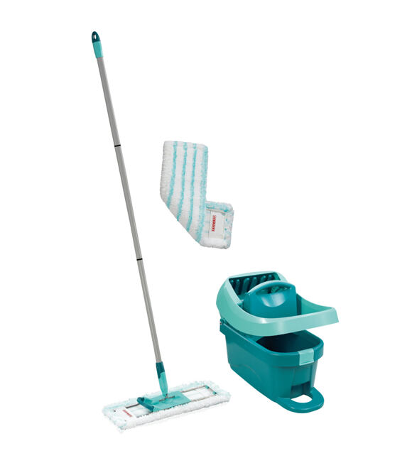 Reinigungsset Bodenwischer PROFI + Wischtuchpresse PROFI mit Rollen und Pressaufsatz + extra Wischbe
