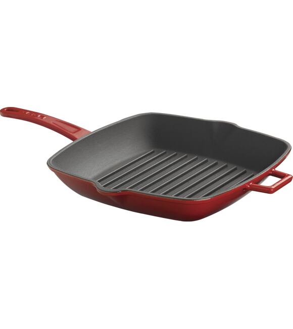 Grillpfanne 26 x 26 cm mit Deckel, Gusseisen, rot LAVA METAL LVPGT2626K0OR