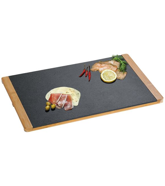 Servierplatte, 45 x 30 x 1,5 cm, Schiefer/Bambus KESPER 38131
