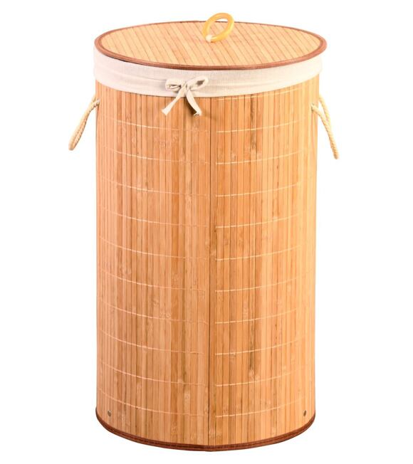 Wäschekorb, 60 x 35 cm, aus hellem Bambus, KESPER 19572