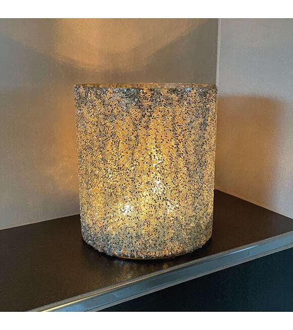 Kerzenglas silber mittelgroß 10 x 10 cm Prodex X68100860
