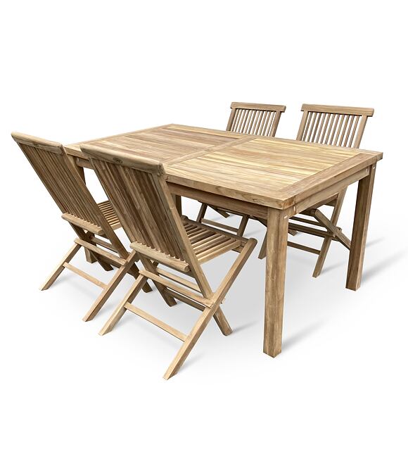 Gartenmöbel aus Holz – Tisch Garden I. + 4x Sessel Clasic, Teak NOELA 3459171