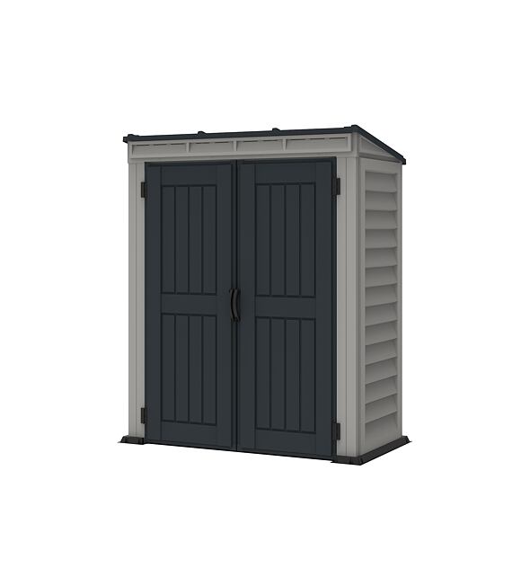 YardMate Pent Gartenhaus 1,6 m² + Bodenkonstruktion, Vinyl, grau/anthrazit DURAMAX 05325