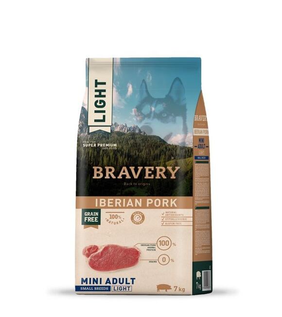 Dog ADULT mini Hundefutter 2kg - Iberisches Schweinefleisch BRAVERY 1003513