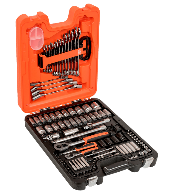 Steckschlüsselsatz 1/4", 1/2" + Doppelschlüssel, L-Schlüssel - 106-teilig im Koffer BAHCO S106