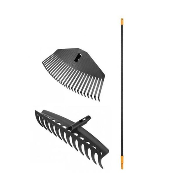 Fiskars SET Rechenstiel + Laubbesen + Universallaubrechen