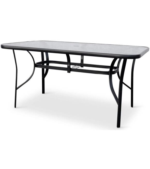 Klaudie Gartentisch, 150 x 90 cm, Stahl/gehärtetes Glas, transparent NOELA 345708