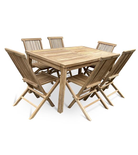 Gartenmöbel aus Holz – Tisch Garden I. + 6x Sessel Clasic, Teak NOELA 3459172