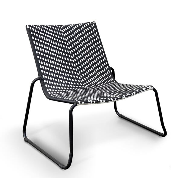 Elvdal Gartenstuhl, Stahl/Polyrattan, schwarz/weiß NOELA 3457079