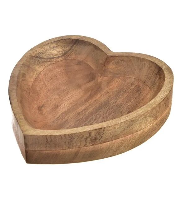 Schale Herzform 25 x 25 x 7 cm, Mangoholz INDECOR X13070