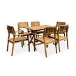 Gartenmöbel aus Holz – Tisch Mandy + 6x Sessel Lucy, Akazie NOELA 345040416