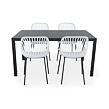 Garten-Essgruppe – Tisch Viking L + 4x Stuhl Gaby, grau NOELA 34570501GSZ