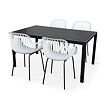 Garten-Essgruppe – Tisch Viking L + 4x Sessel Gaby, grau NOELA 34570501GSK