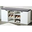 Schuhschrank mit Sitzpolster mit 2 Türen und 6 Fächern, 103 x 48 x 30,5 cm, weiß KESPER 15918