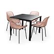 Garten-Essgruppe – Tisch Viking M + 4x Stuhl Gaby, rosa NOELA 34570498Z