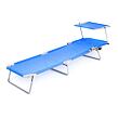 Strandliege  mit Baldachin, Stahl, blau HAPPY GREEN 50F1006B