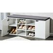 Schuhschrank mit Sitzpolster mit 2 Türen und 6 Fächern, 103 x 48 x 30,5 cm, weiß KESPER 15918
