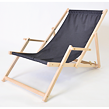 Bahama Polyester Liegestuhl aus Naturholz mit Armen, graphit ROJAPLAST 23210/11