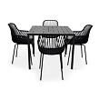 Garten-Essgruppe – Tisch Viking M + 4x Sessel Gaby, schwarz NOELA 34570498