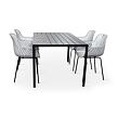 Garten-Essgruppe – Tisch Viking L + 4x Sessel Gaby, grau NOELA 34570501GSK