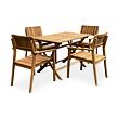 Gartenmöbel aus Holz – Tisch Mandy + 4x Sessel Lucy, Akazie NOELA 345040415