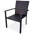 Wicker Pat Stapelbarer Gartenstuhl 2er-Set, Stahl/Polyrattan, dunkelbraun/schwarz NOELA LFN23-0006
