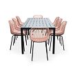 Garten-Essgruppe – Tisch Viking XL + 8x Stuhl Gaby, rosa NOELA 3457051184