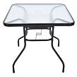 ZWMT Gartentisch, 80 × 80 cm, metall mit Glasplatte ROJAPLAST YLGT-049