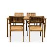 Gartenmöbel aus Holz – Tisch Copenhagen + 4x Sessel Lucy, Akazie NOELA 345069115
