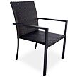 Wicker Pat Stapelbarer Gartenstuhl 2er-Set, Stahl/Polyrattan, dunkelbraun/schwarz NOELA LFN23-0006