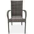 Paris Premium Stapelbarer Gartenstuhl, Stahl/Polyrattan, taupe NOELA 3456634