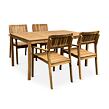 Gartenmöbel aus Holz – Tisch Copenhagen + 4x Sessel Lucy, Akazie NOELA 345069115