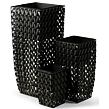 Epe Pflanzgefäß 3er-Set, Polyrattan/Metall/Kunststoff, schwarz NOELA 20679