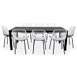 Garten-Essgruppe – Tisch Viking XL + 8x Stuhl Gaby, grau NOELA 3457051183