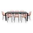 Garten-Essgruppe – Tisch Viking XL + 8x Stuhl Gaby, rosa NOELA 3457051184