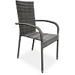 Paris Premium Stapelbarer Gartenstuhl, Stahl/Polyrattan, taupe NOELA 3456634