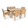 Gartenmöbel aus Holz – Tisch Garden I + 6x Sessel Kingsbury, Teak NOELA 345917SETK16
