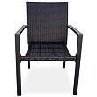 Wicker Pat Stapelbarer Gartenstuhl 2er-Set, Stahl/Polyrattan, dunkelbraun/schwarz NOELA LFN23-0006