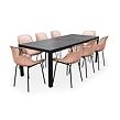 Garten-Essgruppe – Tisch Viking XL + 8x Stuhl Gaby, rosa NOELA 3457051184