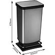 Paso Mülleimer 40 l, Carbon ROTHO 1754111006