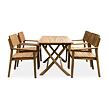 Gartenmöbel aus Holz – Tisch Mandy + 4x Sessel Lucy, Akazie NOELA 345040415