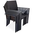 Wicker Pat Stapelbarer Gartenstuhl 2er-Set, Stahl/Polyrattan, dunkelbraun/schwarz NOELA LFN23-0006