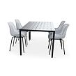 Garten-Essgruppe – Tisch Viking L + 4x Stuhl Gaby, grau NOELA 34570501GSZ