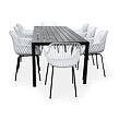 Garten-Essgruppe – Tisch Viking XL + 8x Sessel Gaby, grau NOELA 3457051181
