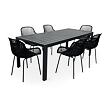 Garten-Essgruppe – Tisch Viking XL + 8x Sessel Gaby, schwarz NOELA 3457051182