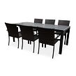Garten-Essgruppe – Tisch Viking XL + 6x Stuhl Wicker Pat NOELA 3457051185