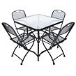 ZWMT Gartentisch, 80 × 80 cm, metall mit Glasplatte ROJAPLAST YLGT-049