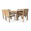 Gartenmöbel aus Holz – Tisch Garden I + 6x Sessel Kingsbury, Teak NOELA 345917SETK16