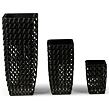 Epe Pflanzgefäß 3er-Set, Polyrattan/Metall/Kunststoff, schwarz NOELA 20679